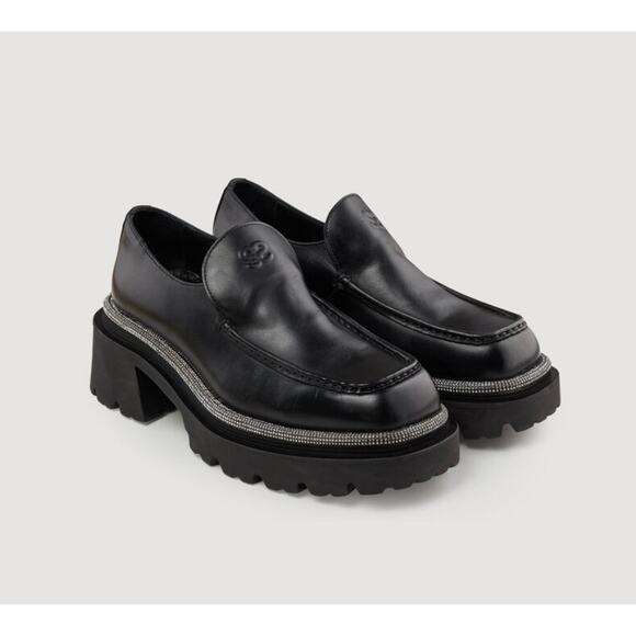 NEW Sandro Leather Loafers with Thick Notched Soles size 40 - Picture 1 of 10